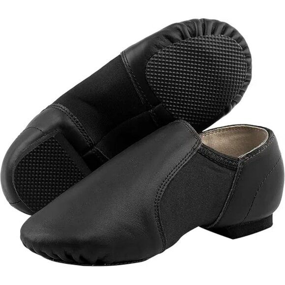 Linodes Leather Jazz Shoe Slip On for Girls and Boys - Picture 2 of 6